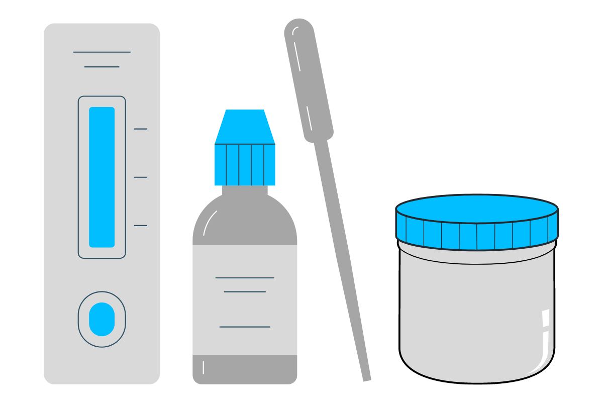 Illustrations of the sperm check test used after a vasectomy to check you are now sterile.